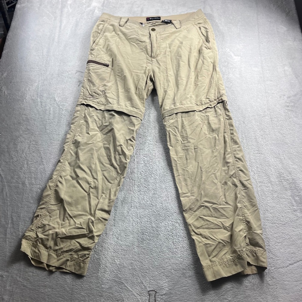 SCOTTEVEST TEC Mens 34x30 Convertible Zip‎ Off Hiking Travel Pants Khaki Tan